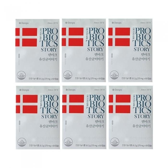 덴프스 덴마크 유산균 이야기 170mg x 60캡슐 6개 Ss