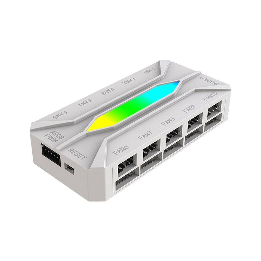 러빙쿨 PWM 5V ARGB 케이스쿨러 팬허브 컨트롤러 K10 화이트