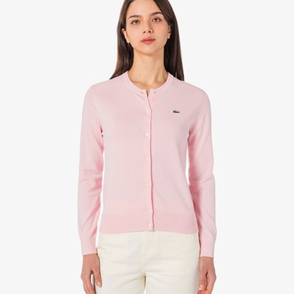 라코스테 Lacoste 라코스테 여성 베이직 크루넥 가디건 AF133E-56G ADY