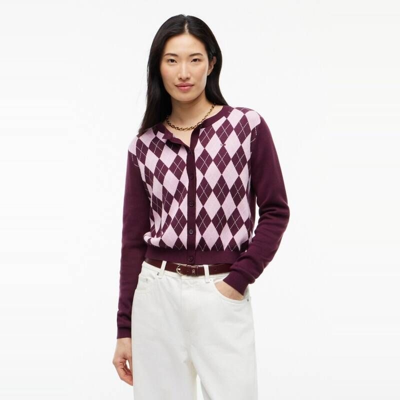타미진스 타미진스 여성 에센셜 크루넥 아가일 가디건 T32G7KCD19TWT1 S7T3V8W1 Q7R3S8T1