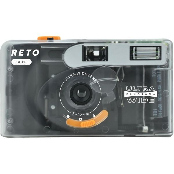 RETO [해외] RETO 레토 PANO 35mm 필름 카메라 22mm 광각 렌즈 파노라마 촬영 간편한 전환 시네마틱 모드 커버 내장 플래시 재 AAA 배