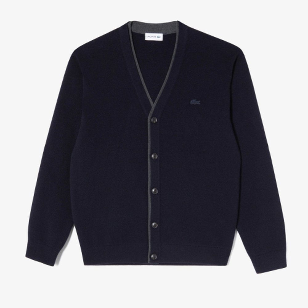 라코스테 Lacoste 라코스테 남성 배색 레이어드 방모 V넥 가디건 AH760E-56N 166