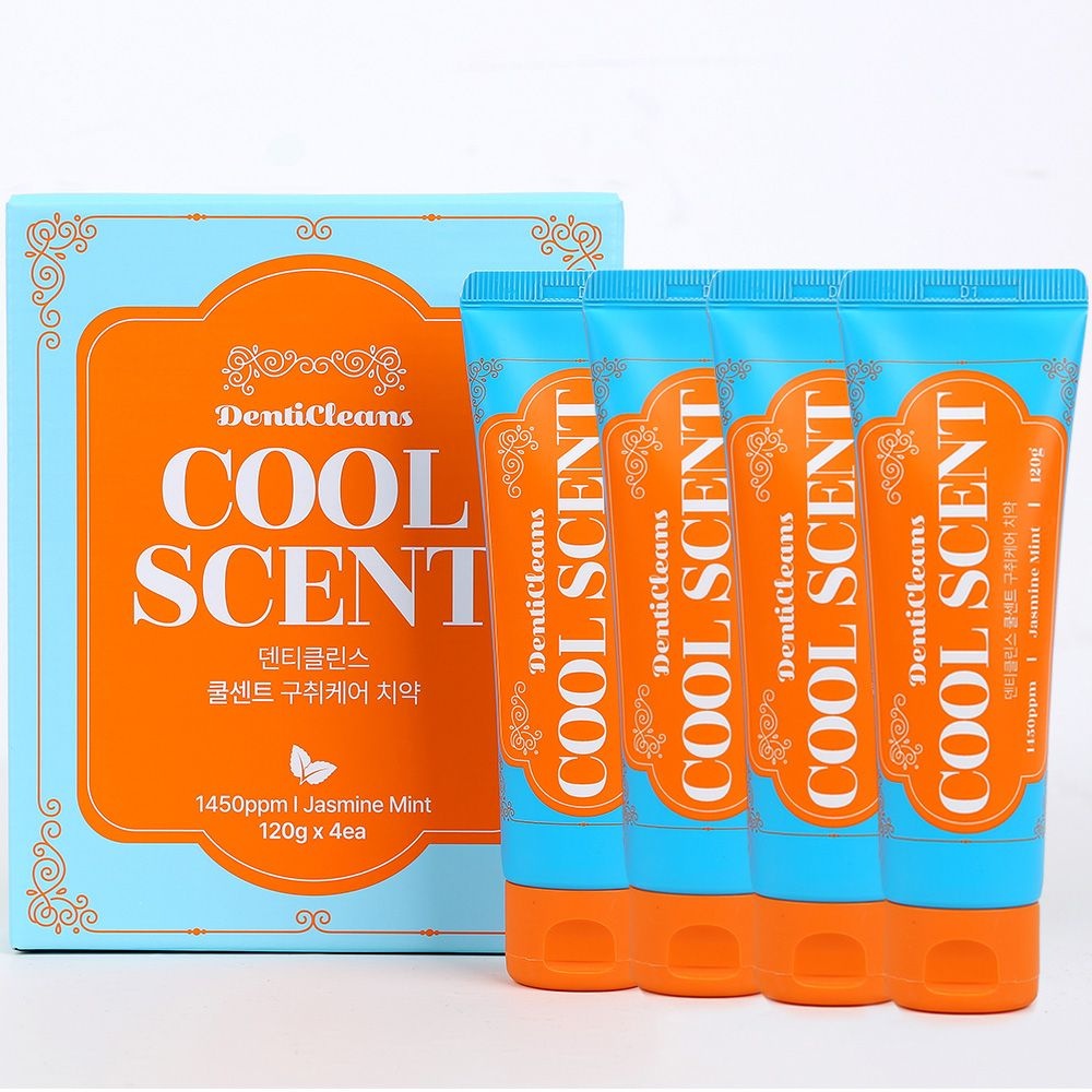 덴티클린스 쿨센트 고불소 구취케어 치약 자스민민트향 120g x 4개