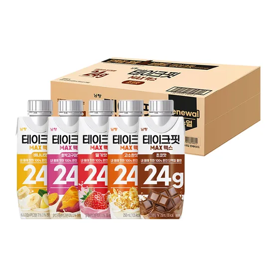 [딜크릿] 테이크핏 맥스 단백질 24G 5종 250ml X 9입/9입 총18입 골라담기