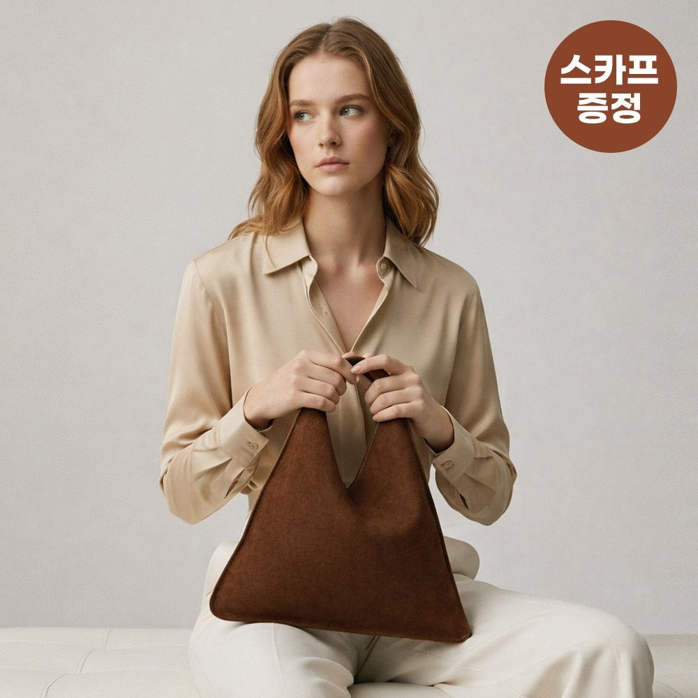 [사은품] 벨리아 천연 리얼 스웨이드 호보백 세무 쉐입 소가죽 토트백 M186