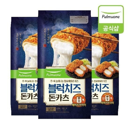 풀무원 블럭치즈돈카츠 420g 3개+(증정)슬림핏콩면 동치미냉면 2인분