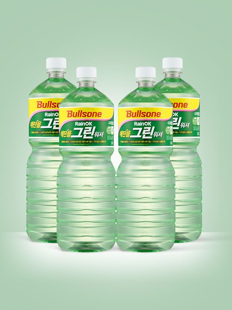 레인OK 에탄올 그린 워셔액 1800ml 4개입
