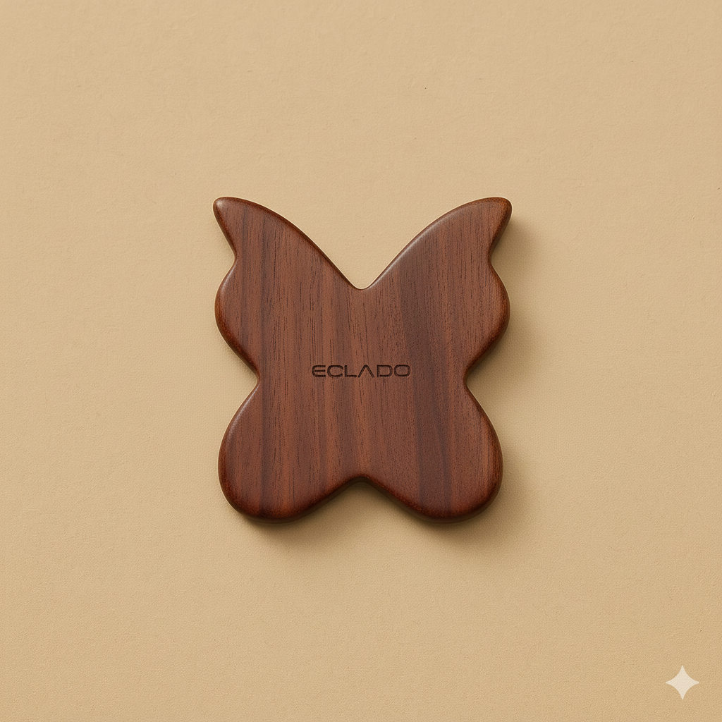 (정상가:29,000원)골든샌달우드 V리프팅 괄사(나비모양 페이스&두피 림프순환 마사지 툴)/스크레치 제품