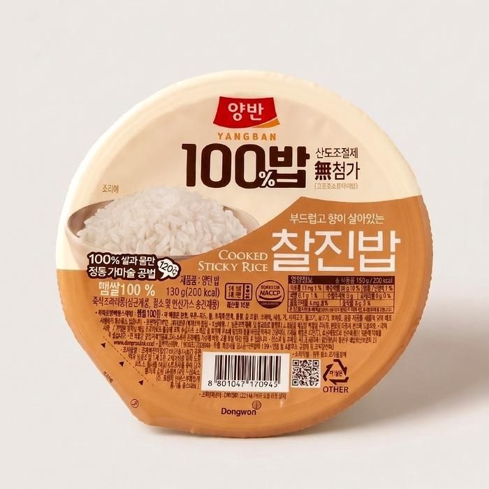 동원 양반 100밥 백밥 찰진밥 백미 작은공기 130g, 24개 구교환밥 건강한밥 건강한 100밥