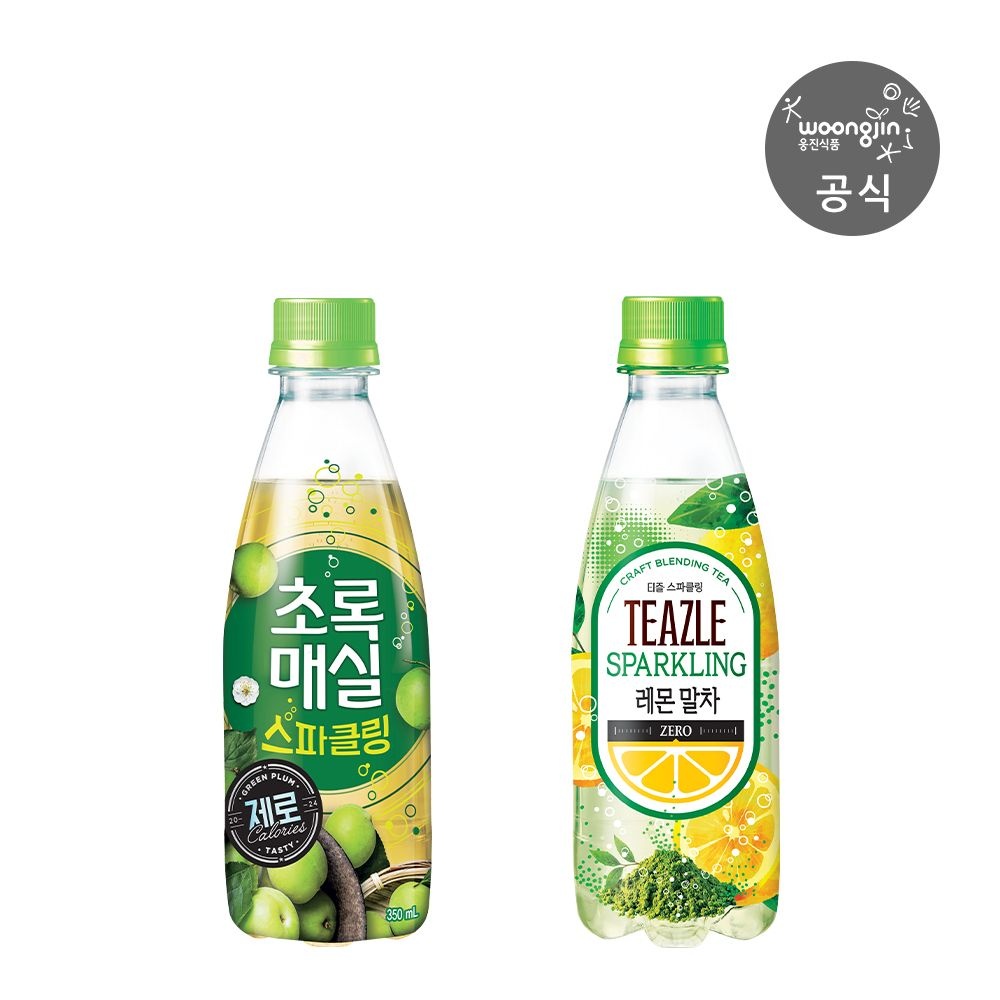 웅진식품 웅진식품 초록매실 스파클링 제로 350mL 10개+티즐 레몬 말차 10개 외 2종