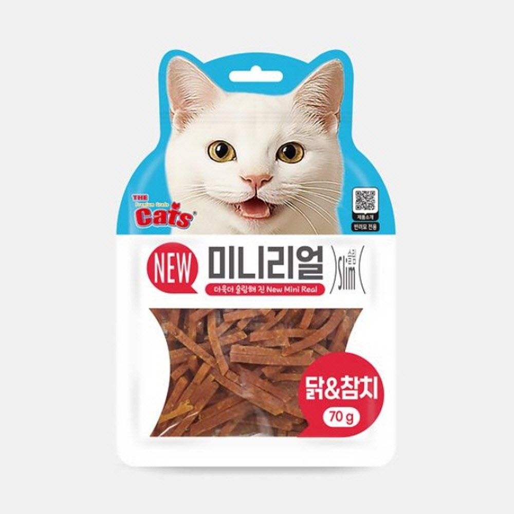 미니리얼 70G - 닭&참치 [가빈스토어] 반려묘간식 고양이져키