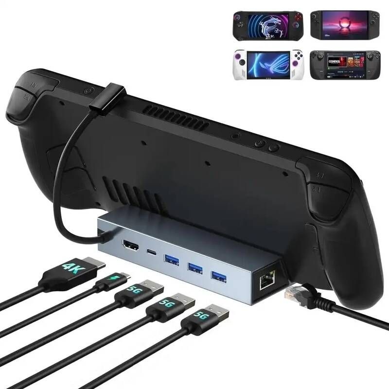 UnKnown [해외] 스위치독 미니독 스팀덱ROG Ally용 6 in 1 도킹스테이션 HDMI 4K UHD 100Mbps RJ45 이더넷 3개 USB 20 PD 100W C 도크