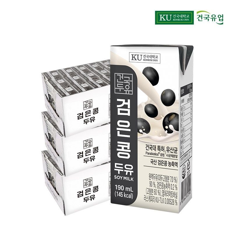 건국유업 건국두유 검은콩 두유 190ml 72팩