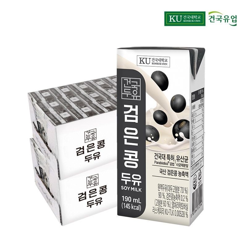 건국유업 건국두유 검은콩 두유 190ml 48팩