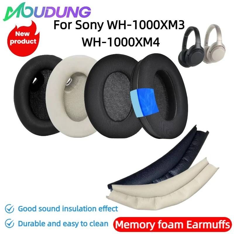 CHONGJIZHE [해외] 헤드셋스펀지 이어폼 MOUDUNG 교체 이어 패드 헤드 밴드 Sony 소니 WH-1000XM3 WH-1000XM4 헤드셋 헤드폰 가죽 이어폰 귀마