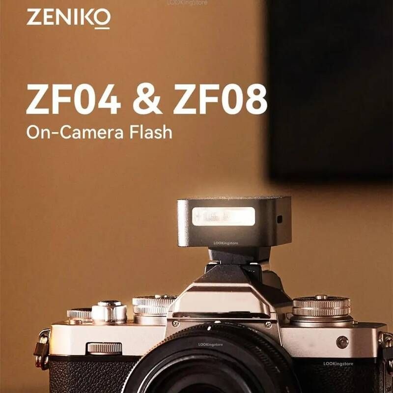 [해외] 카메라후레쉬 ZENIKO ZF04ZF08 미니 온카메라 플래시 스피드라이트 리코 GR3후지 XM5소니 Sony ZVE10니콘 ZFC DSLR 카메라용