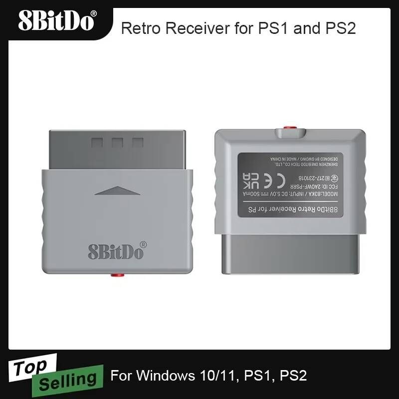 [해외] 게임패드거치대 8BitDo 레트로 수신기 어댑터 동글 PS1 PS2 윈도우 Xbox One 스위치 PS5 PS4 게임패드