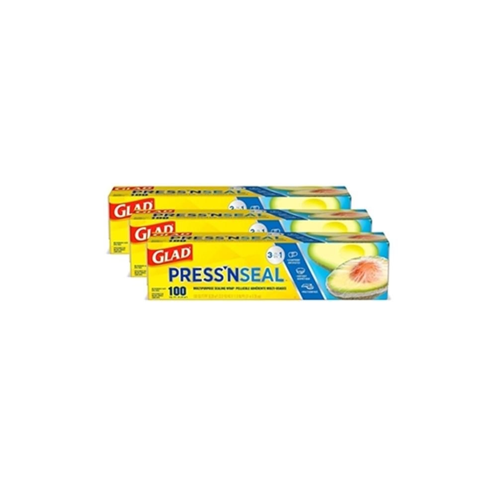 [해외] 글래드 매직랩 프레스 앤 씰 31mx30cm 3팩 Glad Press'n Seal Plastic Food Wrap - 100 Square Foot Roll