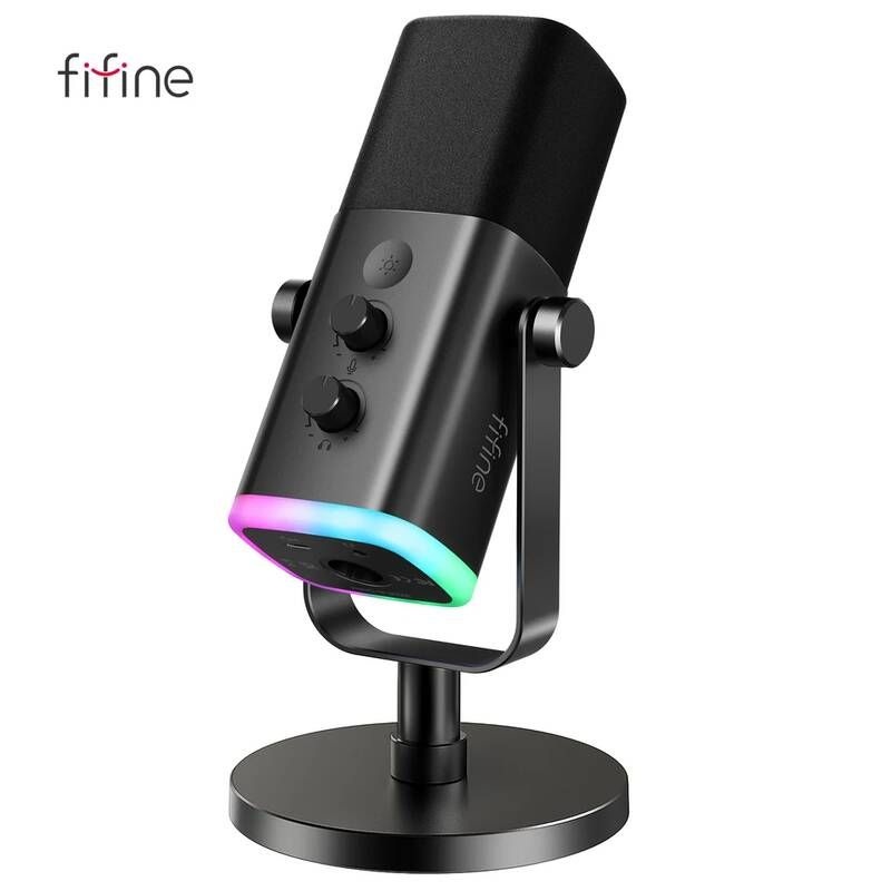 [해외] 무선헤드마이크 터치 음소거 버튼 헤드폰 잭 IO PC PS54 믹서 게임용 마이크 Ampligame AM8 FIFINE USBXLR