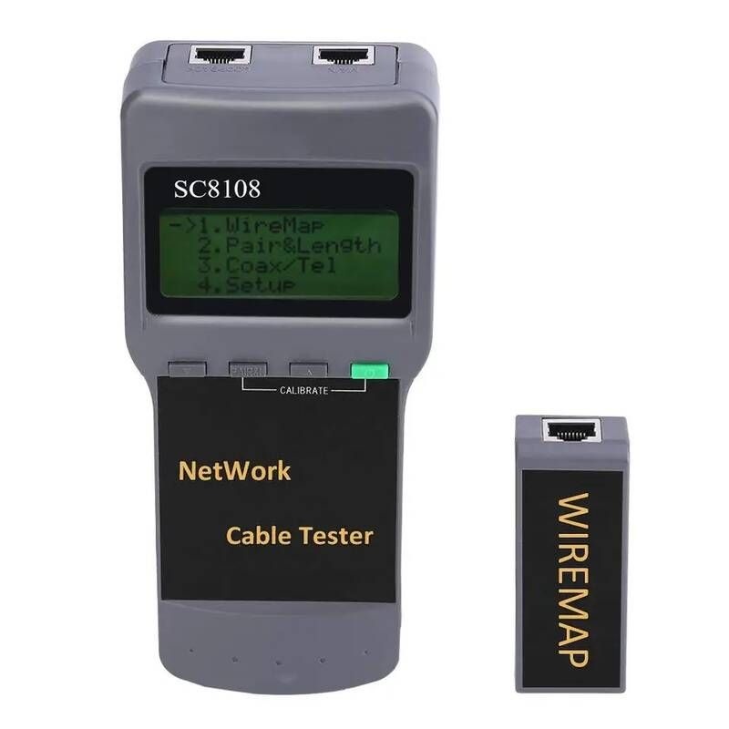 Ninth [해외] 랜테스터기 휴대용 SC8108 LCD 네트워크 테스터 미터 RJ45 Cat5e Cat6 UTP 비 LAN 케이블 디스플레이 RJ11 전화
