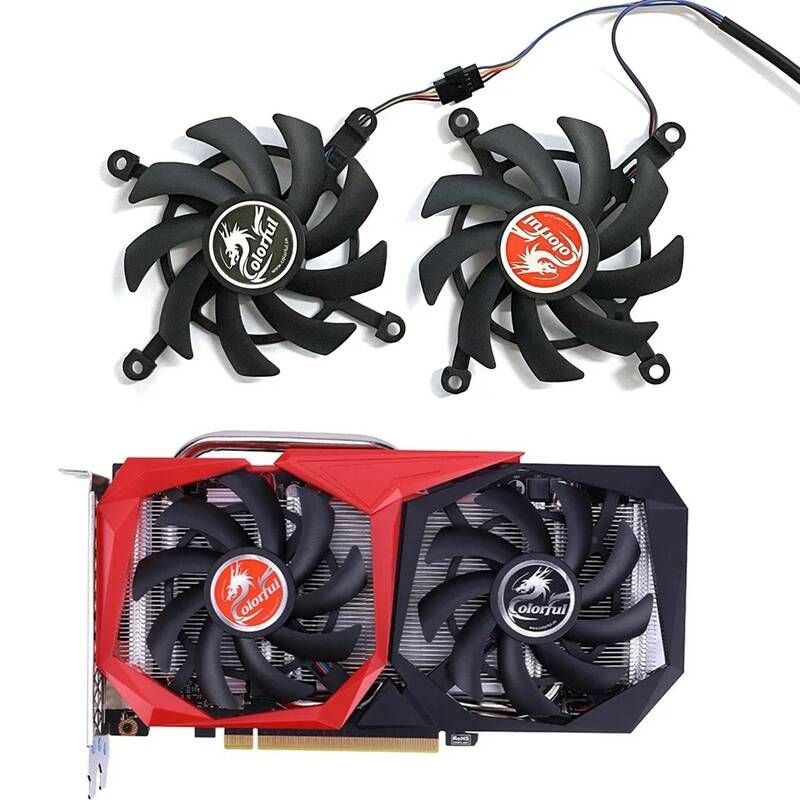 [해외] 노트북쿨링팬 쿨러 Gece GTX 1660Ti 1650 1660 슈퍼 그래픽 쿨링 팬용 2개 4핀 RTX 2060 2060Super GPU