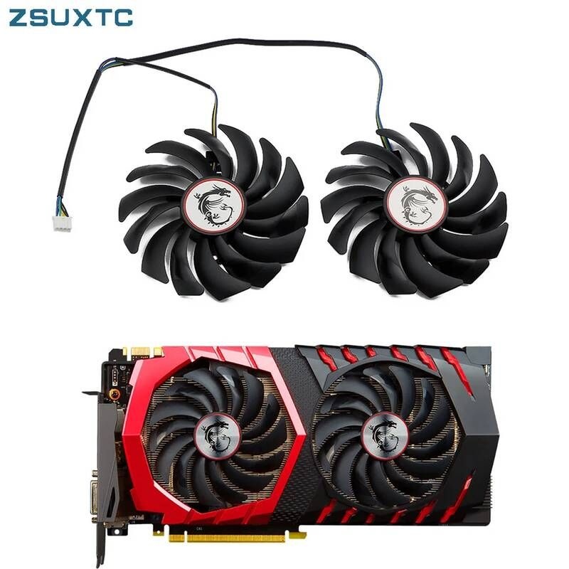 ZSUXTC [해외] 노트북쿨링팬 쿨러 PLD10010S12HH 95MM DC 12V GTX 1080 1070 1060mSI 1060 Ti RX570 580 470 480 그래픽카드 쿨링 팬