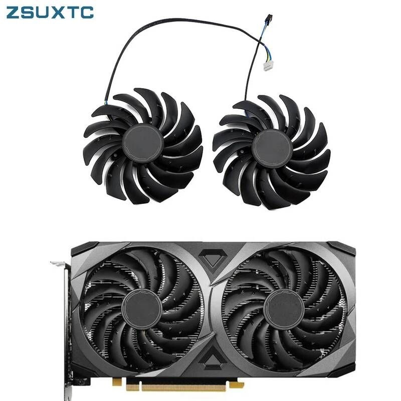 [해외] 노트북쿨링팬 쿨러 MSI RTX 3070 3060 3060Ti Ventus 2X OC 그래픽카드 쿨러용 GPU 쿨링 팬 PLD10010S12HH RTX3060 RX6600 6700 XT 95mm