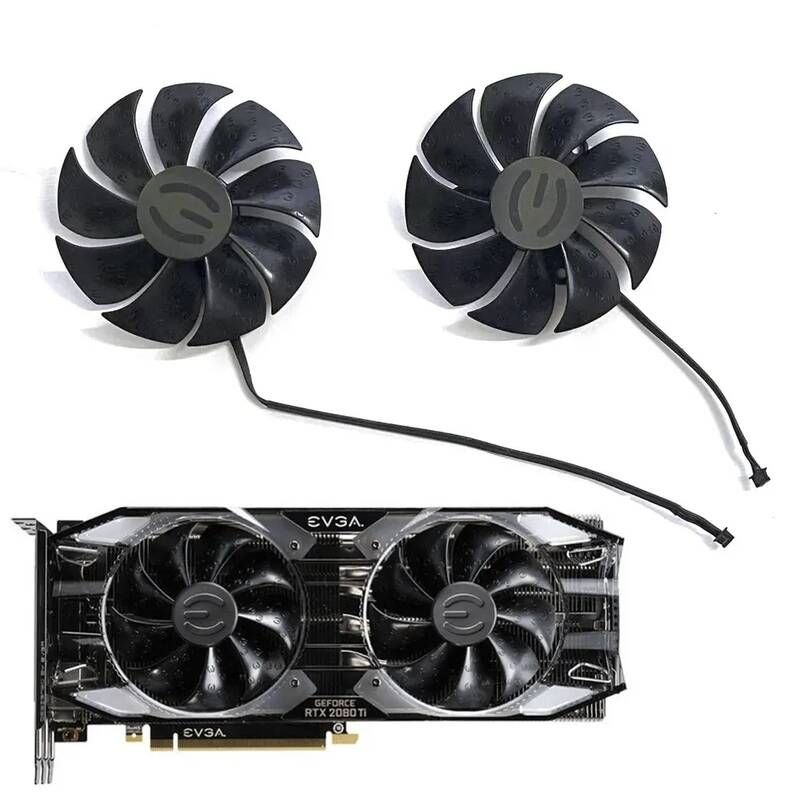 [해외] 노트북쿨링팬 쿨러 EVGA RTX 2080TI 2080 2070 2060 XC ULTRA 게임용 그래픽카드 쿨링 팬용 새 87MM 4PIN PLA09215S12H GPU