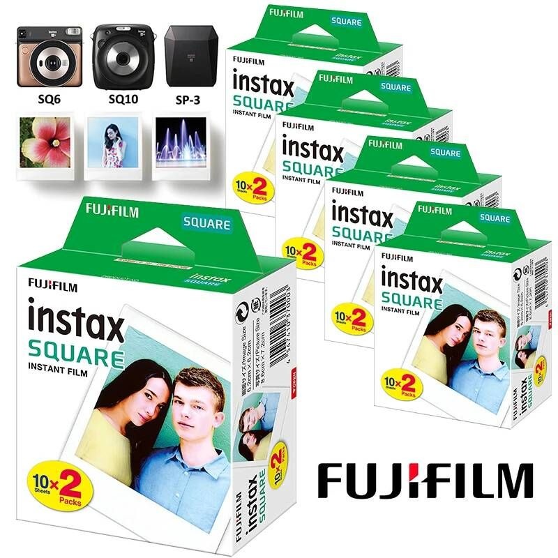 FUJIFILM [해외] 즉석카메라필름 Fujifilm SQ10 SQ6 SQ20 SQ40 인스턴트 필름 카메라 공유 SP-3 프린터용 Instax 정사각형 화이트 자리 인화