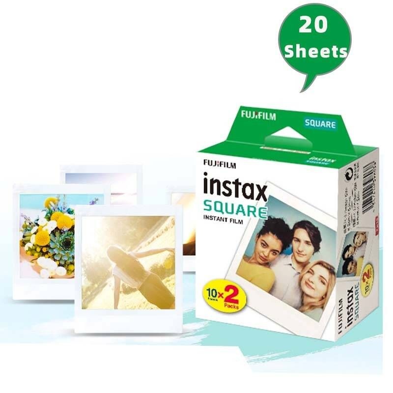 FUJIFILM [해외] 즉석카메라필름 Fujifilm Instax Square 화이트 자리 필름 SQ10 SQ6 SQ20 인스턴트 카메라 공유 SP-3 프린터 인화지