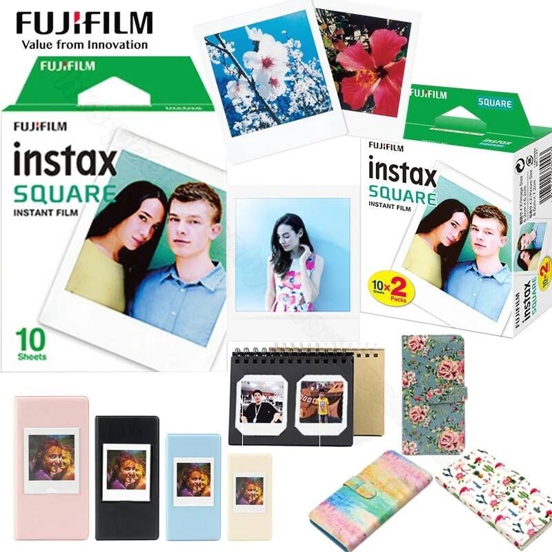 FUJIFILM [해외] 즉석카메라필름 Fuji SQ20 SQ10 SQ6 카메라용 Fujifilm Instax Square 인스턴트 필름 스마트폰 휴대폰 공유 SP-3 프린터 사진