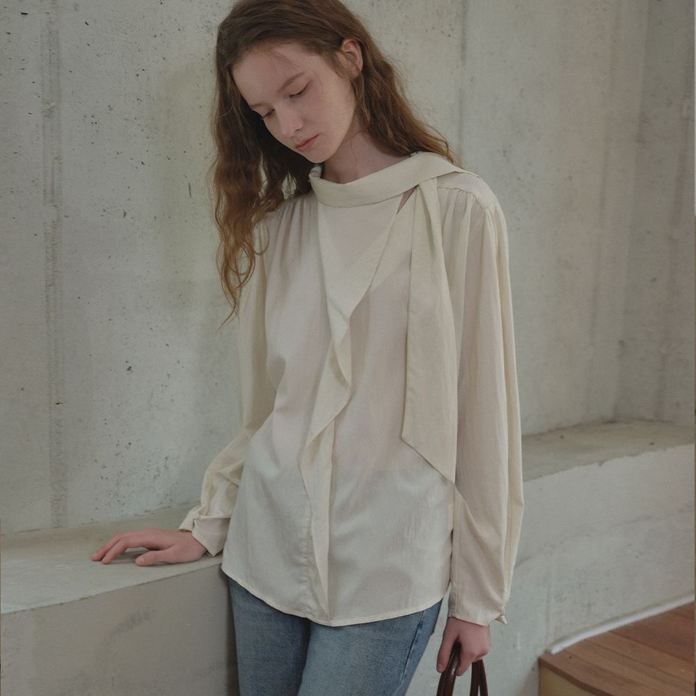 2 way scarf blouse [TIFA05BL01]_Cream