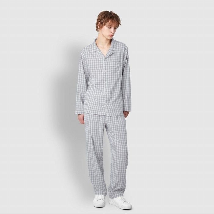[JAJU/자주] 남 이중지 파자마 세트_라이트 그레이