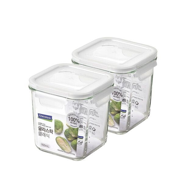 글라스락 화이트에디션 정사각 도어포켓 920ml