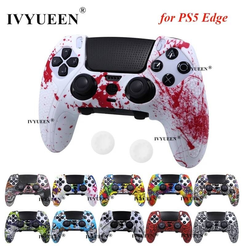 IVYUEEN [해외] 듀얼센스엣지 IVYUEEN Water Transm 인쇄 PlayStation 5 PS5 DualSense Edge 실리콘 케이스 커버 보호 피부