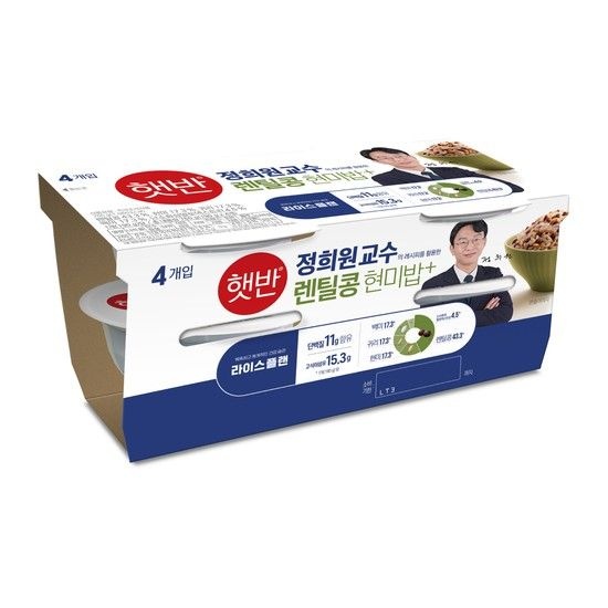CJ제일제당 햇반 라이스플랜 렌틸콩현미밥 190g*16개