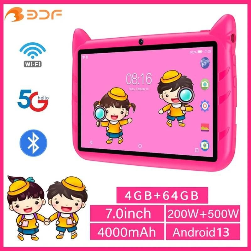 BDF [해외] 가성비태블릿 BDF 태블릿 안드로이드 13 4GB RAM 64GB ROM1TB 5G 와이파이 4000MAH 배터리 듀얼 카메라 7인치