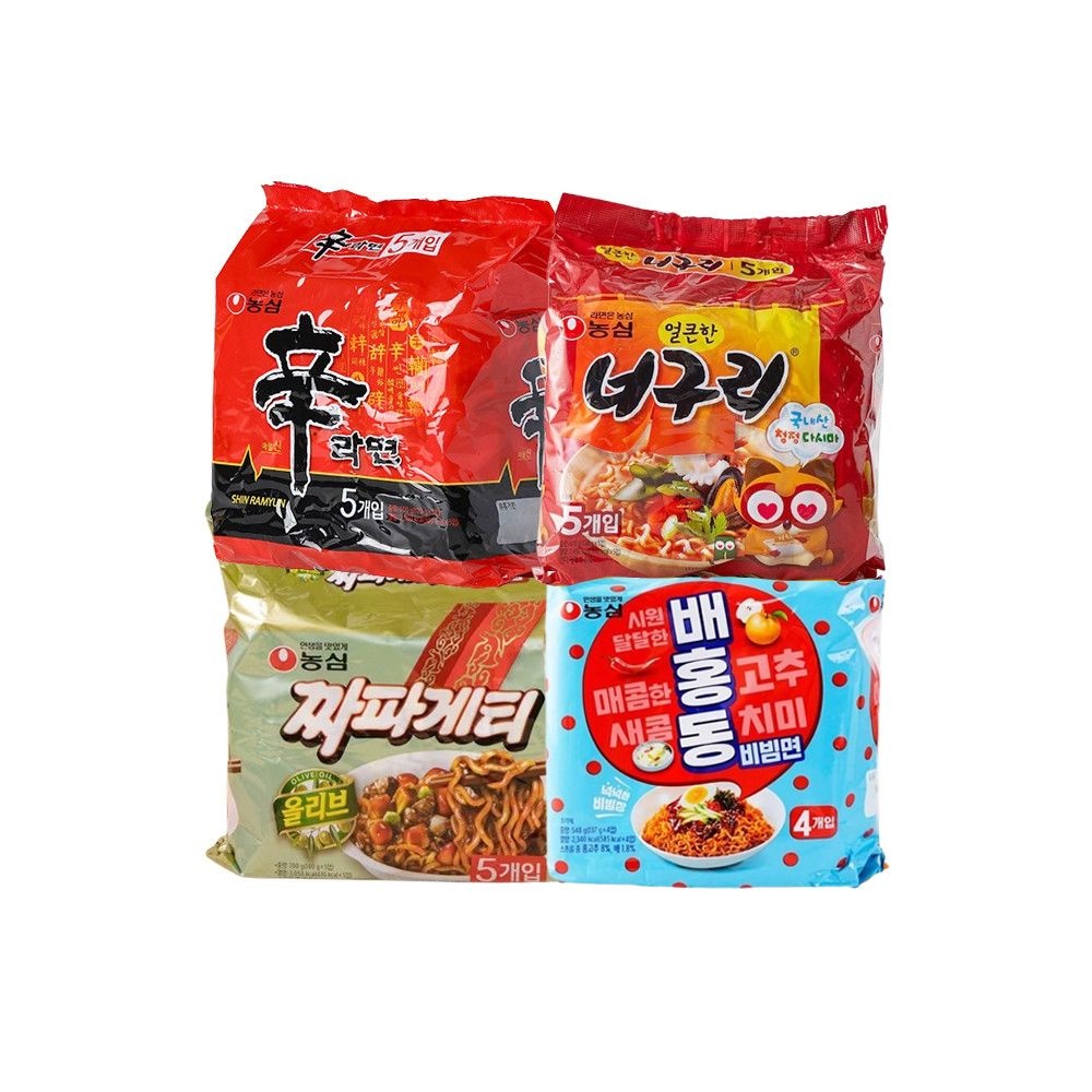 농심 신라면 5입 +너구리 5입 +짜파게티 5입 +배홍동 4입 (총19봉)