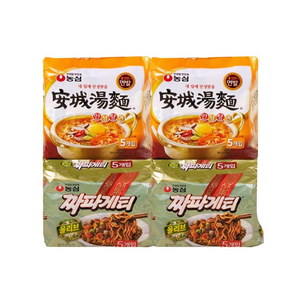농심 짜파게티 10개입 + 안성탕면 10개입 (총20봉) 짜장라면 라면세트