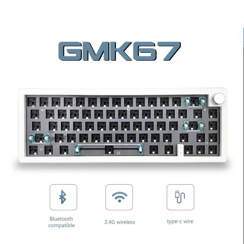 [해외] 키보드 GMK67 65 가스켓 블루투스 24G 무선 핫스왑 기계식 키트 RGB 백라이트
