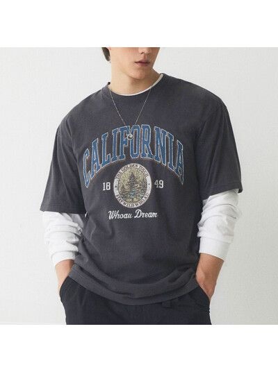 후아유 [후아유] California Dyed Overfit T-Shirt (WHRPE3721U-O)