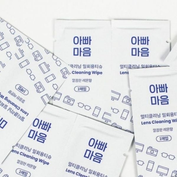 ( )티슈 2박스 닦이 안경 세정 200매 일회용 렌즈 클리너 아빠마음