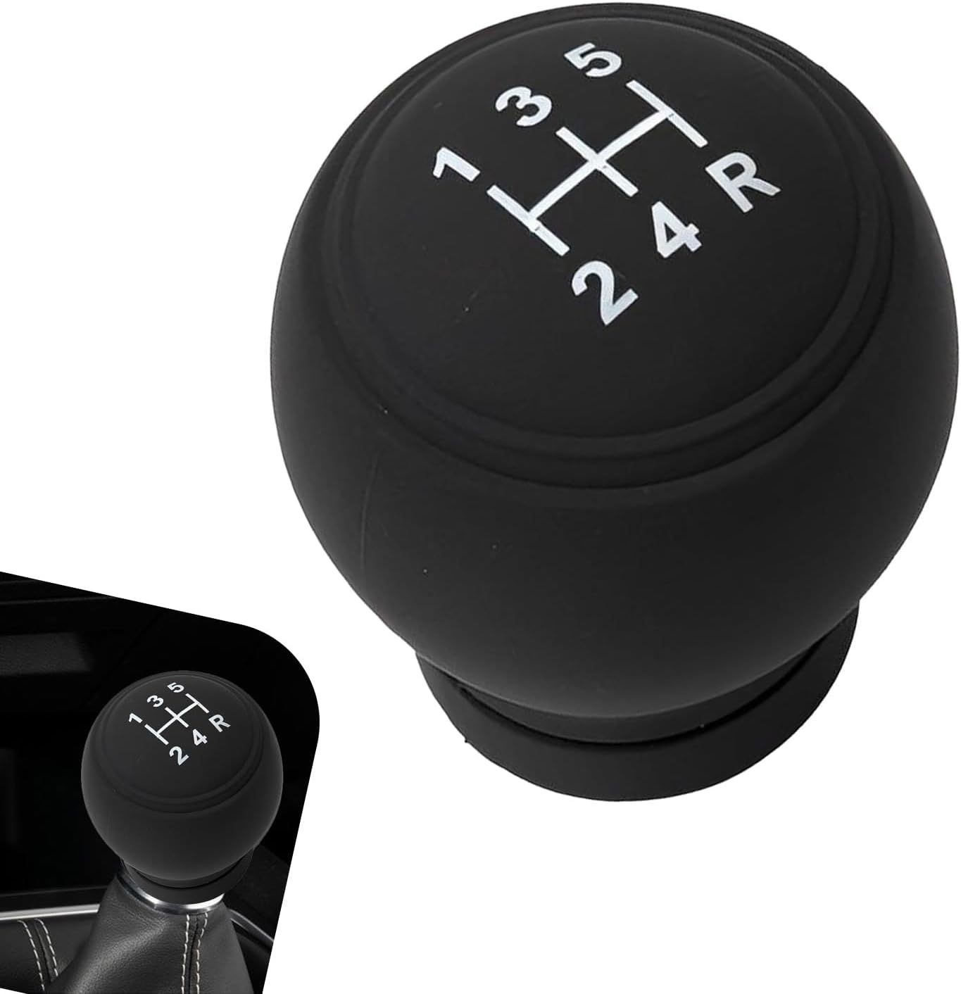 CouTunp 자동차 기어 변속 노브 커버, 5단 미끄럼 방지 실리콘 차량 스틱 보호대, 대부분의 승용차, 세단, SUV용 범용