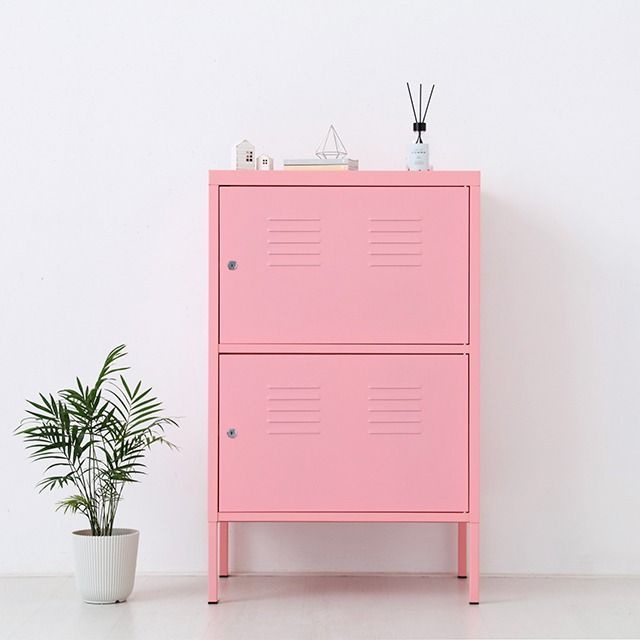 마켓비 MKB 캐비넷 세로 2칸 수납장 600950 핑크 3373.7982