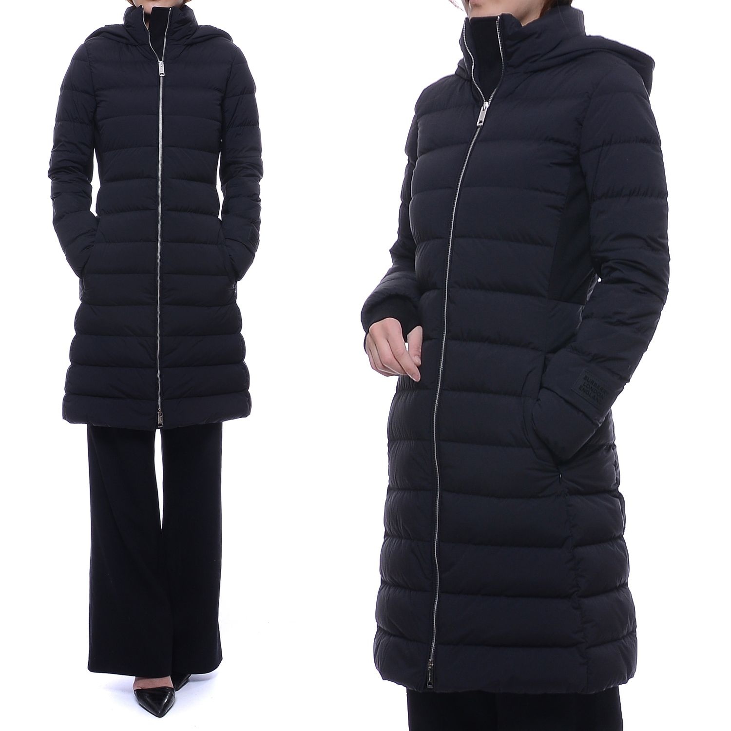 [롯데백화점] 버버리 19FW 여성 후디드 푸퍼 코트 롱패딩 8018557_BLACK_19F