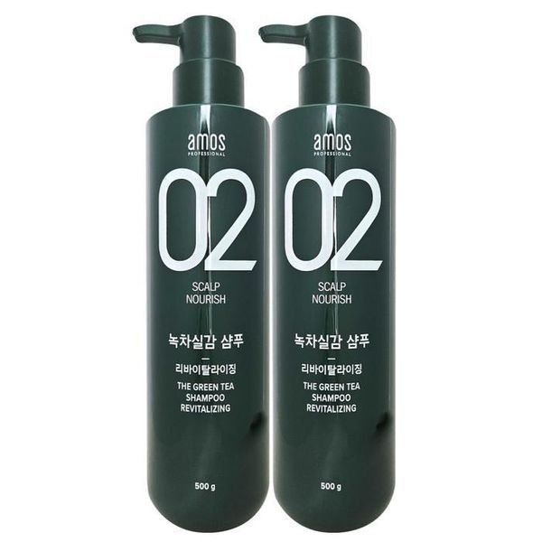 sellerhub [하프클럽]아모스 녹차실감 리바이탈라이징 산뜻한 타입 지성 샴푸 500g 2개