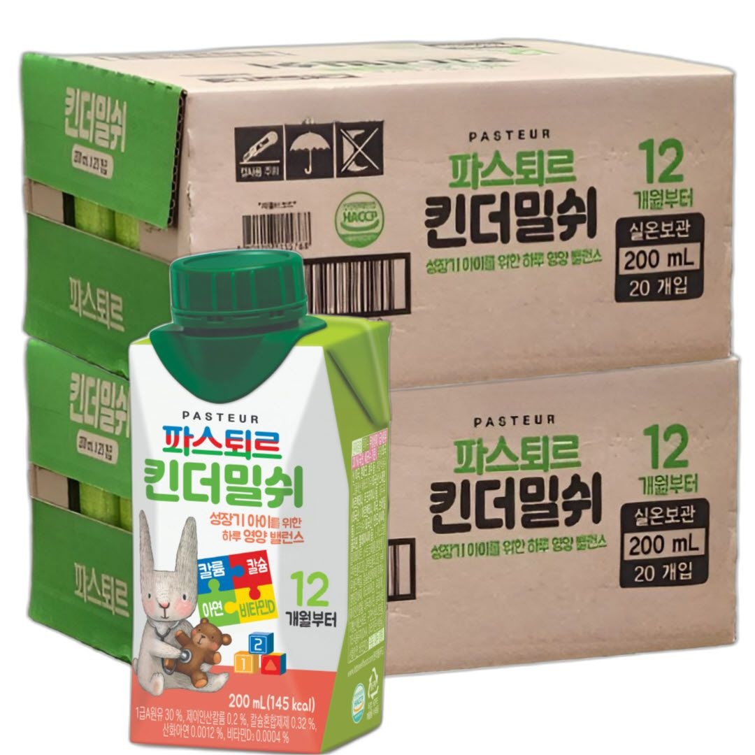 파스퇴르 킨더밀쉬 200ml (40입) 성장기 아이 영양 밸런스