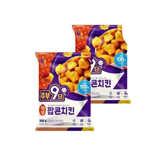목우촌 주부9단 한입 팝콘치킨 420g, 2개