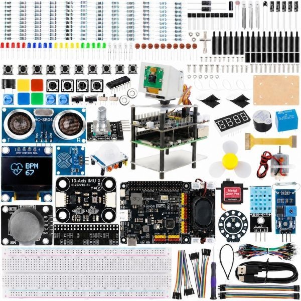 [해외] SunFounder AI Fusion Lab Kit 라즈베리 파이 5 4 3B Zero 2w용 ChatGPT Gemini Grok 등 다양한 LLM OpenCV MediaPipe Python 초보 엔지니어