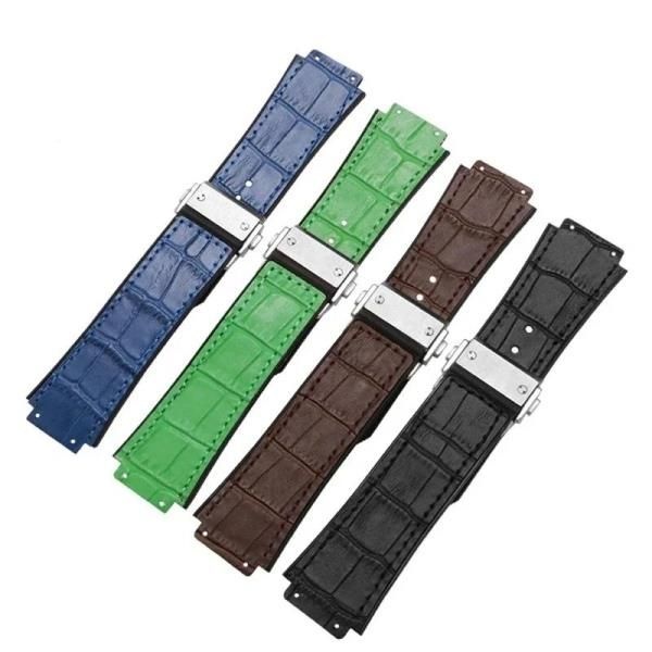 HUBLOT 빅뱅 실리콘 25*19mm 방수 남성용 시계 스트랩 체인